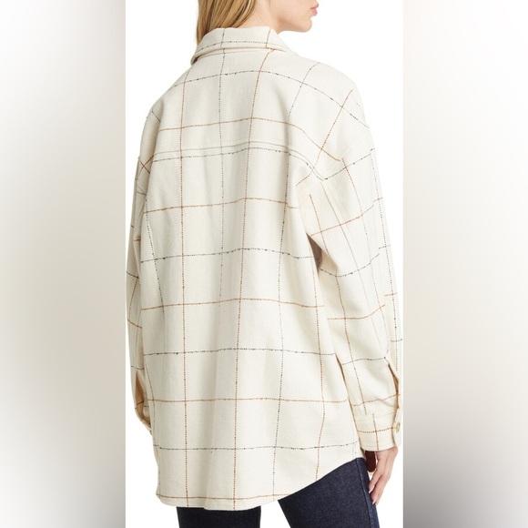 Like New Madewell Windowpane Boucle Oversized Shirt Jacket - Picture 5 of 11